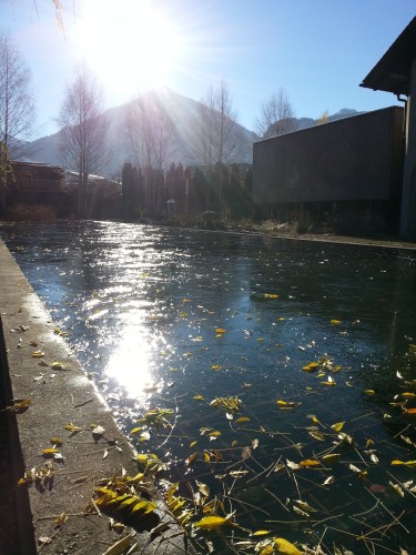 Gefrorenes Wasser, Sonne, Berg (Staufen)